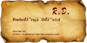 Radványi Dávid névjegykártya